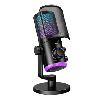 Gejmerski mikrofoni - FIFINE AM6 Condenser RGB USB Microphone Black