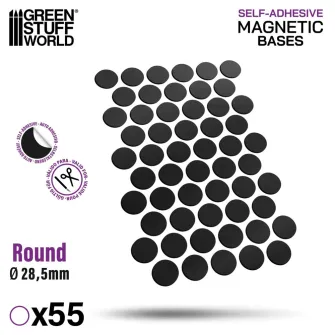 Warhammer pribor i oprema - Self Adhesive Magnetic Bases Round - redondas 28,5mm