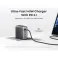 140W GaN zidni brzi punjač, 4-porta (3x USB-C, 1x USB-A) sa USB-C M/M pletenim kablom, tamno sivi 