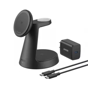 Ostali kablovi i adapteri - MagGo Bežični Dock Stand 3u1, sa kablovima i zidnim punjačem, crni 
