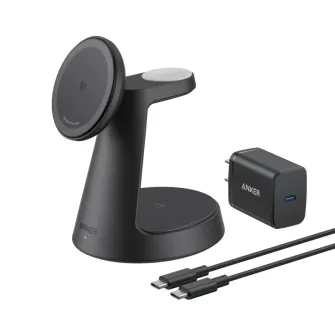 Ostali kablovi i adapteri - MagGo Bežični Dock Stand 3u1, sa kablovima i zidnim punjačem, crni 