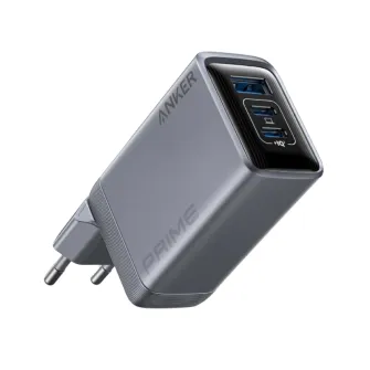 Punjači i adapteri - Prime 100W GaN zidni brzi punjač, 3-porta (2x USB-C i 1x USB-A) srebrni 