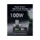 Prime 100W GaN zidni brzi punjač, 3-porta (2x USB-C i 1x USB-A) srebrni 