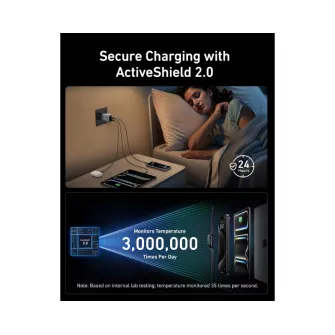 Punjači i adapteri - Prime 100W GaN zidni brzi punjač, 3-porta (2x USB-C i 1x USB-A) srebrni 