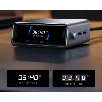 Punjači i adapteri - Prime 250W GaN stoni brzi punjač, 6-portova (4x USB-C, 2x USB-A) srebrni 