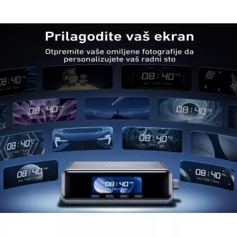 Punjači i adapteri - Prime 250W GaN stoni brzi punjač, 6-portova (4x USB-C, 2x USB-A) srebrni 