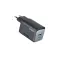 Prime 67W GaN zidni brzi punjač, 3-porta (2x USB-C i 1x USB-A) crni 