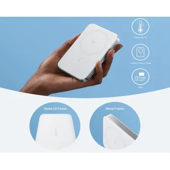 Power bank - MagGo 10000mAh, 15W, magnetno bežični power bank, beli 