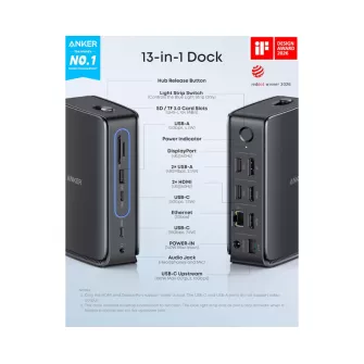 Ostali kablovi i adapteri - Nano Docking Stanica, 13u1 crna 