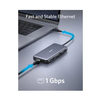 Ostali kablovi i adapteri - USB-C Data Hub, 8u1 Multiport, PD 85W, 10Gbps crni 