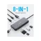 USB-C Data Hub, 8u1 Multiport, PD 85W, 10Gbps crni 