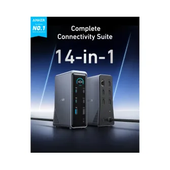 Ostali kablovi i adapteri - Prime Docking Stanica 160W, 14u1, Dual Display, siva 