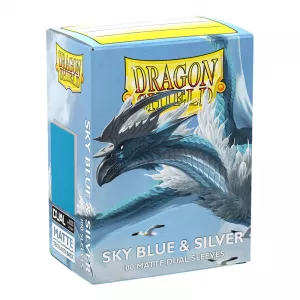 Oprema za kolekcionarske kartice - Dragon Shield Dual Matte Sleeves - Sky Blue & Silver (100 Sleeves)