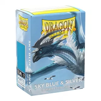Oprema za kolekcionarske kartice - Dragon Shield Dual Matte Sleeves - Sky Blue & Silver (100 Sleeves)