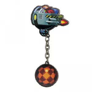 Sonic The Hedgehog - Dr. Eggman Egg Mobile Chained Pin Badge