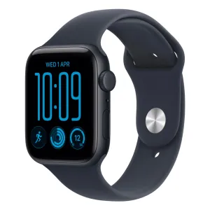 Apple Watch SE3 v2 Cellular 44mm Midnight Aluminium Case with Navy Blue Sport Band - M/L