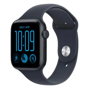 Apple Watch SE3 v2 Cellular 44mm Midnight Aluminium Case with Navy Blue Sport Band - S/M