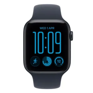 Apple Watch SE3 v2 Cellular 44mm Midnight Aluminium Case with Navy Blue Sport Band - S/M