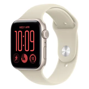 Apple Watch SE3 v2 Cellular 44mm Starlight Aluminium Case with Sand Sport Band - M/L