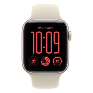 Apple Watch SE3 v2 Cellular 44mm Starlight Aluminium Case with Sand Sport Band - M/L