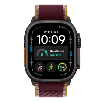 Pametni satovi - Apple Watch Ultra 4 Cellular 49mm Black Titanium Case with Burgundy Trail Loop - S/M