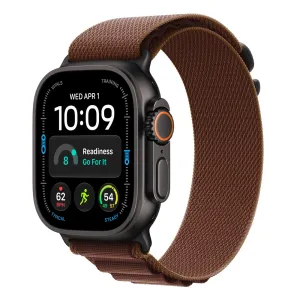 Apple Watch Ultra 4 Cellular 49mm Black Titanium Case with Burgundy Alpine Loop - S