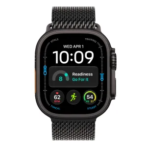 Apple Watch Ultra 4 Cellular 49mm Black Titanium Case with Black Titanium Milanese Loop - M