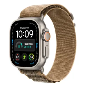 Apple Watch Ultra 4 Cellular 49mm Natural Titanium Case with Desert Alpine Loop - L