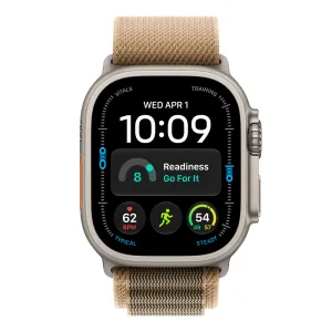 Apple Watch Ultra 4 Cellular 49mm Natural Titanium Case with Desert Alpine Loop - L