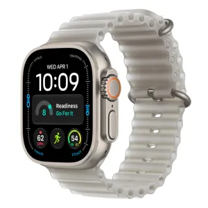 Apple Watch Ultra 4 Cellular 49mm Natural Titanium Case with Translucent Grey Ocean Band