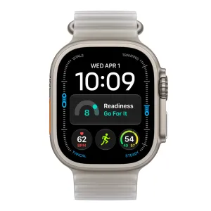Apple Watch Ultra 4 Cellular 49mm Natural Titanium Case with Translucent Grey Ocean Band