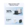 100W GaN zidni brzi punjač, 3-porta (2x USB-C i 1x USB-A) sa USB-C M/M pletenim kablom, tamno sivi 