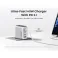 140W GaN zidni brzi punjač, 4-porta (3x USB-C i 1x USB-A) sa USB-C M/M pletenim kablom, srebrni 