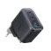 Nano 70W GaN zidni brzi punjač, 3-porta (2x USB-C i 1x USB-A) crni 