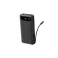 20000mAh, 87W, sa ugrađenim USB-C kablom na izvlačenje, Power Bank crni 