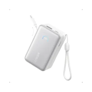 Nano 10000mAh, 45W, sa ugrađenim USB-C kablom na izvlačenje, Power Bank beli 