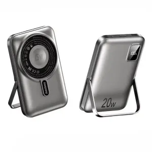 RPP-695-3 in 1 15W wireless charging power bank with foldable holder