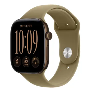 Apple Watch S12 Cellular 46mm Dark Bronze Aluminium Case with Olive Sport Band - M/L