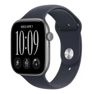 Apple Watch S12 Cellular 46mm Space Grey Aluminium Case with Navy Blue Sport Band - M/L