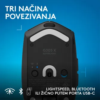 Gejmerski miševi - G305 X Lightspeed Wireless Gaming Mouse, Black