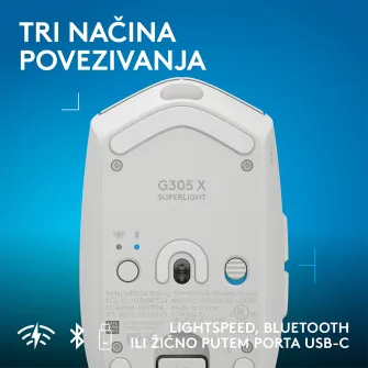 Gejmerski miševi - G305 X Lightspeed Wireless Gaming Mouse, White