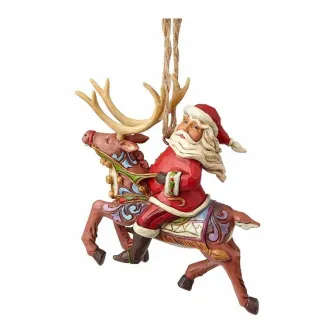 Ukrasne figure - Santa Riding Reindeer Hanging Ornament Figure