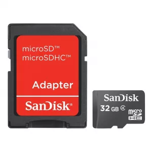 MicroSDHC 32GB Class 4 + Adapter