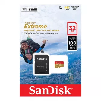 Memorijske kartice - SanDisk MicroSDHC 32GB 100MB/s Extreme Class 10 + Adapter