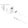 Wall Charger 2.4A USB-C+Micro USB cable