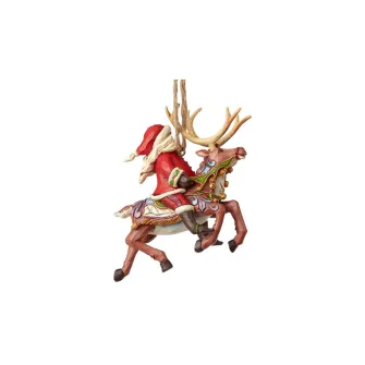 Ukrasne figure - Santa Riding Reindeer Hanging Ornament Figure