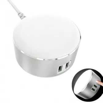 LDNIO USB Charger 2 Ports 5V/2.4A 12W with LED Lamp Silver