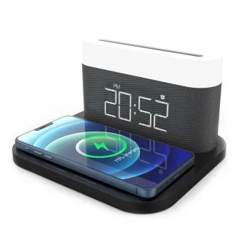 Bežični punjači - Aurora Lamp with Clock and Wi-Fi Charger