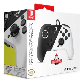 Gejmpedi - Nintendo Switch Faceoff Deluxe Controller + Audio - Black & White