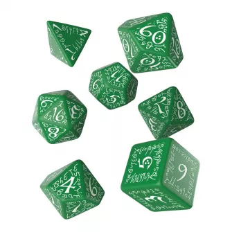 Warhammer pribor i oprema - Elvish Green & white Dice Set (7)